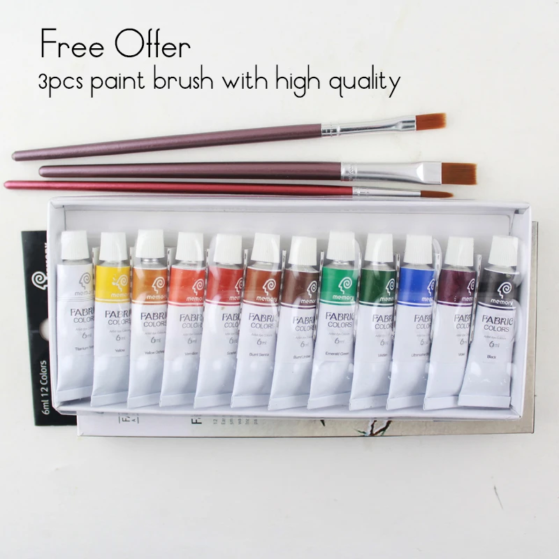 Бренд памяти профессиональная текстильная ткань набор краски Нетоксичная