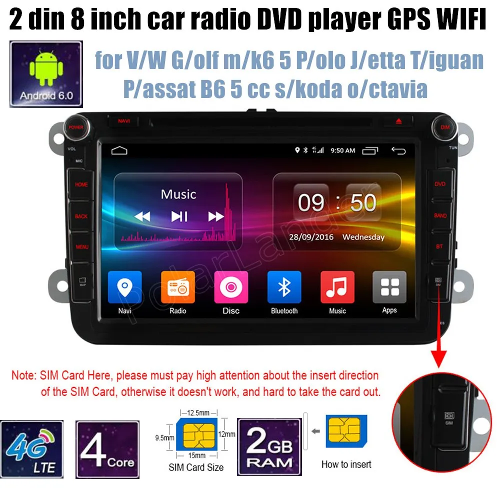 Автомобильный DVD плеер мультимедийное радио для VW Golf mk6 5 Polo Jetta Tiguan Passat B6 cc skoda octavia