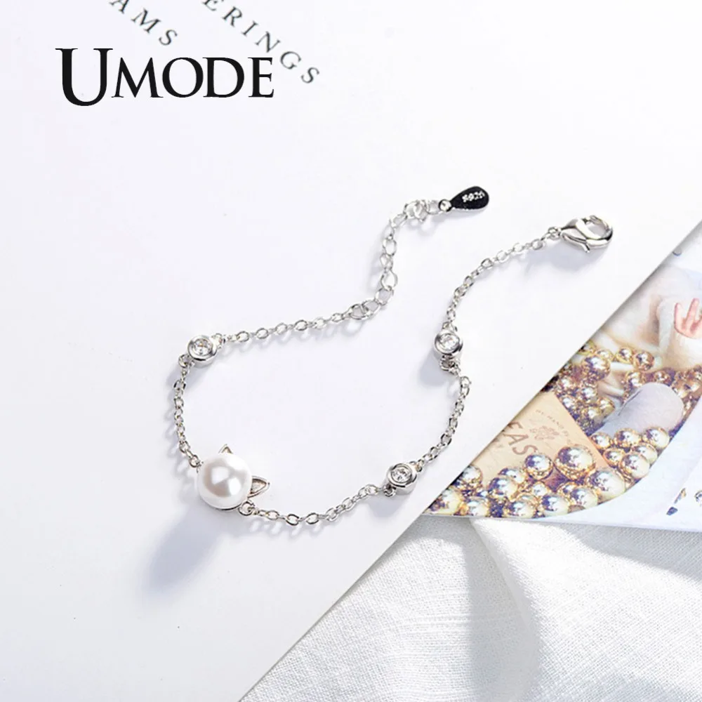 UMODE новая модная большая жемчужина браслеты для женщин круглый жемчуг милые