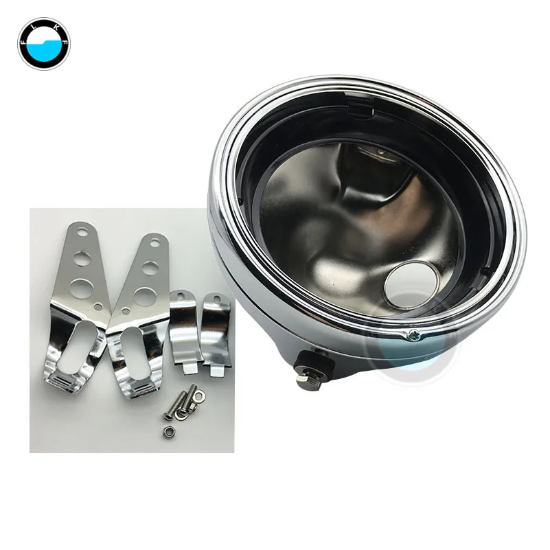 1 pcs chrome house 7 дюймов светодиодный фонарь для мотоцикла H4 H13 Высокий Низкий Луч ангельские глазки с " черный корпус для мотоцикла для Jeep Wrangler - Цвет: 1 pcs chrome house