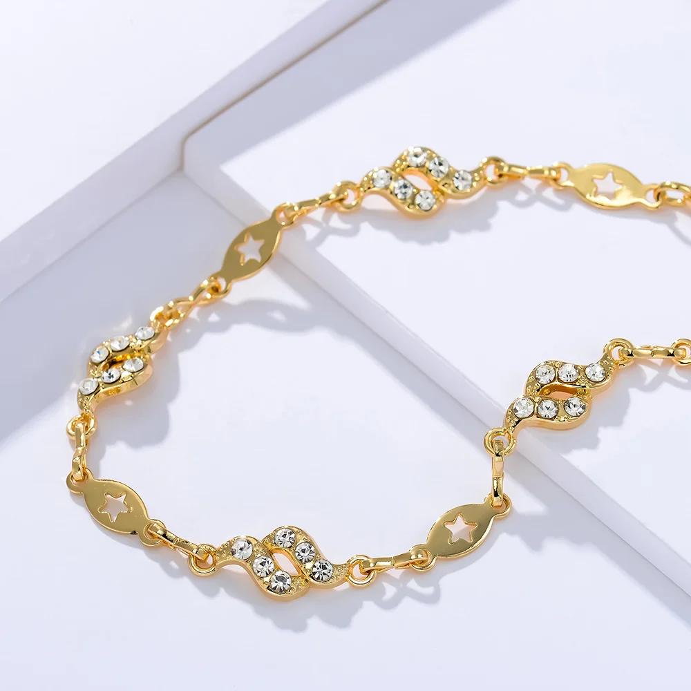 QGGLE Gold Color Bracelet for Women Rhinestone Star Shape | Украшения и аксессуары