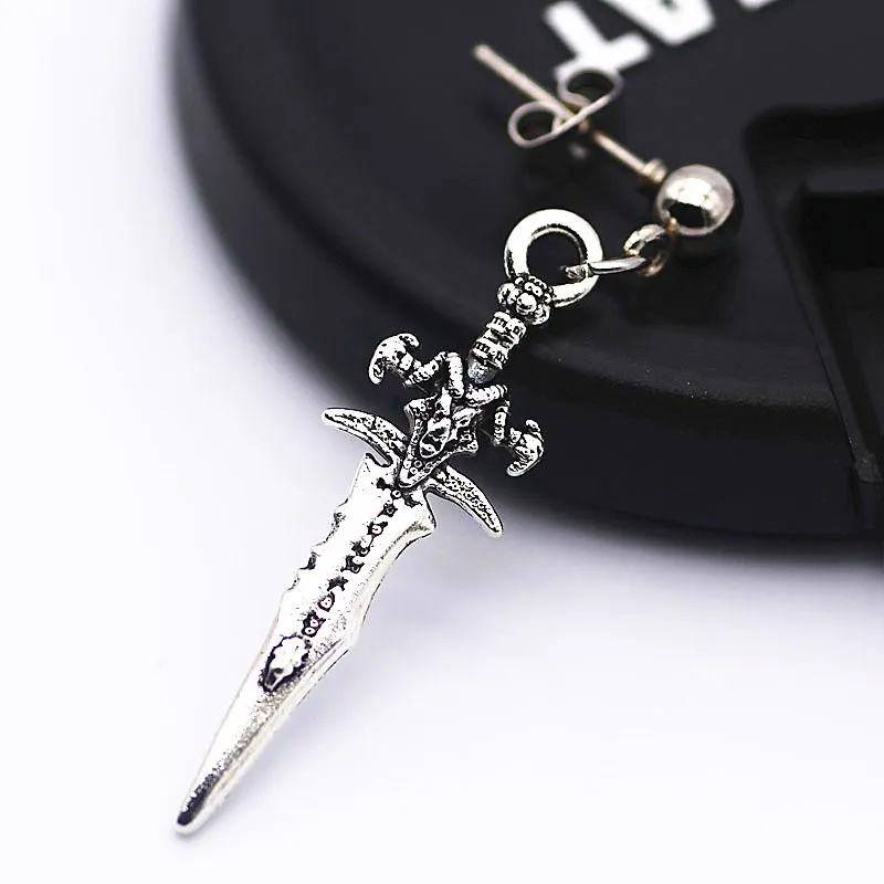 Stud earring Устанавливать модные личность Круг Круглый сережки-крестики для Для мужчин падение серьги панк-рок Стиль мужской Для мужчин серьги EH8 - Окраска металла: Stud earring