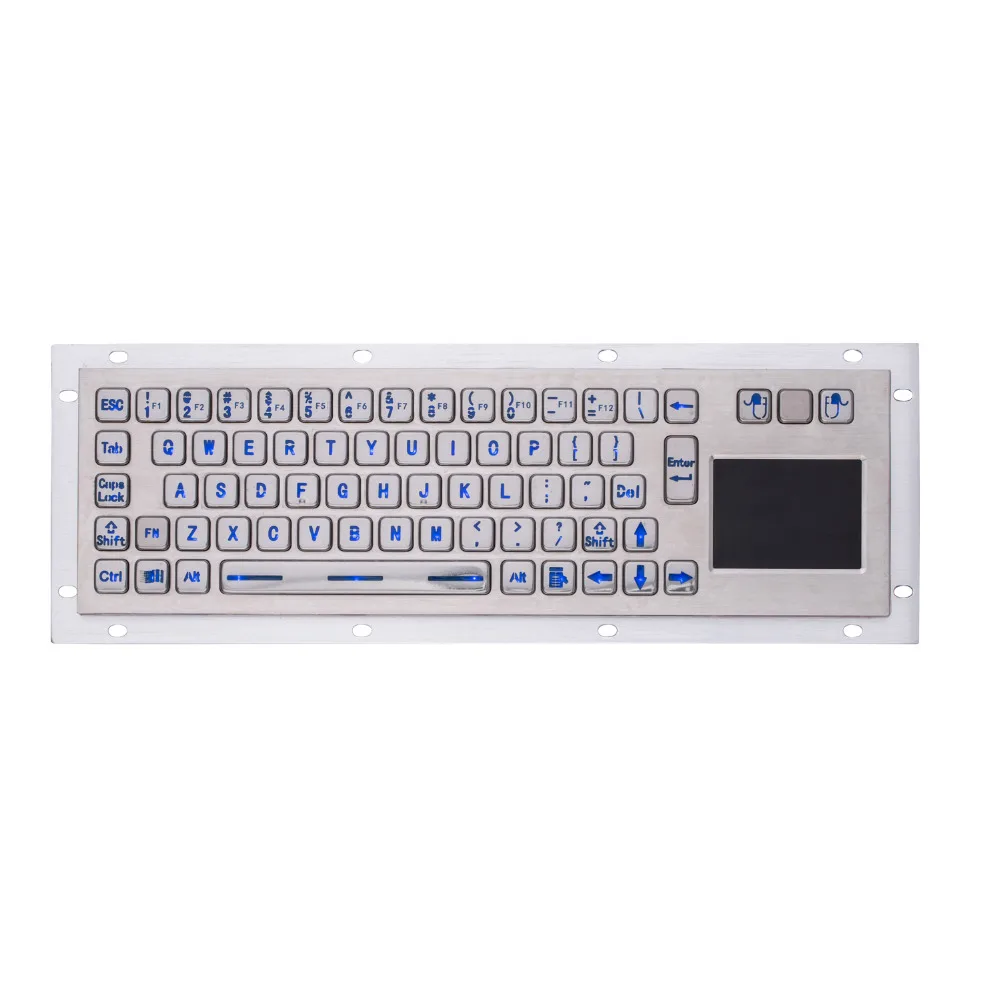 Освещенная контржурным светом IP65 Нержавеющая сталь USB киоск клавиатура с сенсорной панели металла промышленная клавиатура для автомат для продажи билетов мини-клавиатура