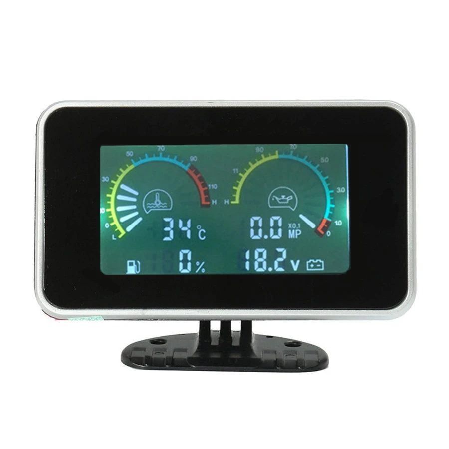 4 в 1 lcd 12 В/24 В экскаватор грузовик автомобиль температура воды масла давление топлива датчики напряжения с 10 мм датчик температуры