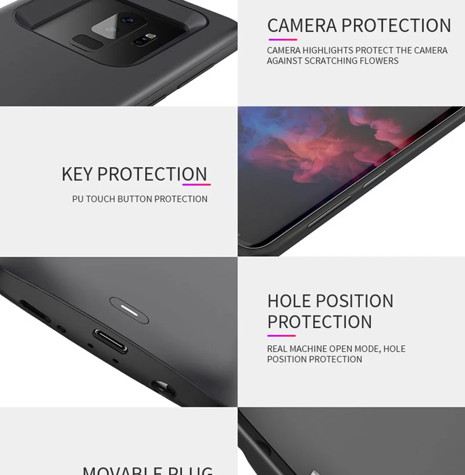 Чехол-аккумулятор для samsung Galaxy S9 S8 Plus, аккумулятор, Беспроводная зарядка, внешний аккумулятор, чехол, внешний аккумулятор для samsung Note 8, Note 9