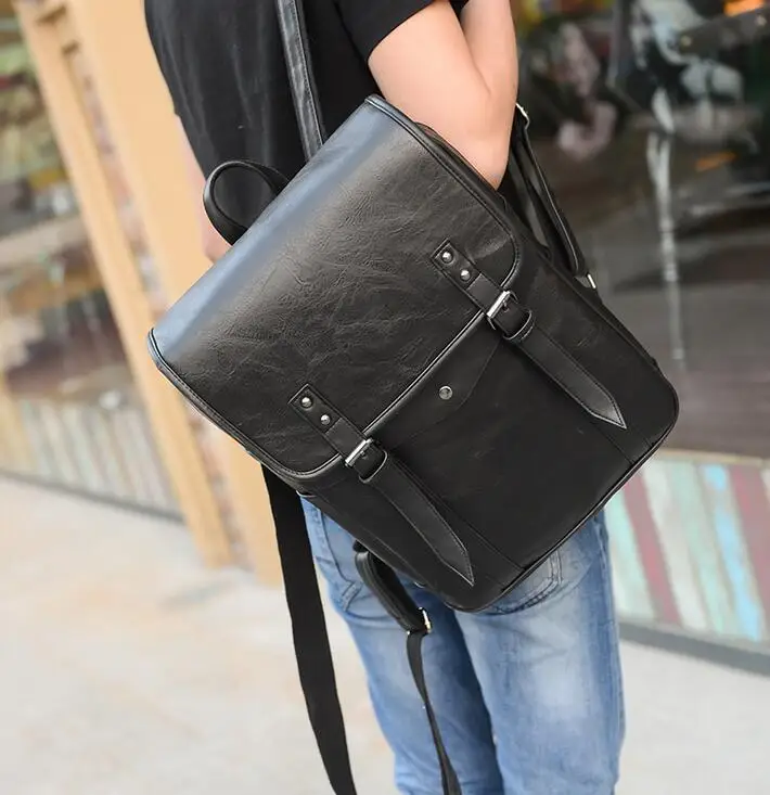 ANAWISHARE мужской кожаный рюкзак школьные сумки для подростков Студенческая