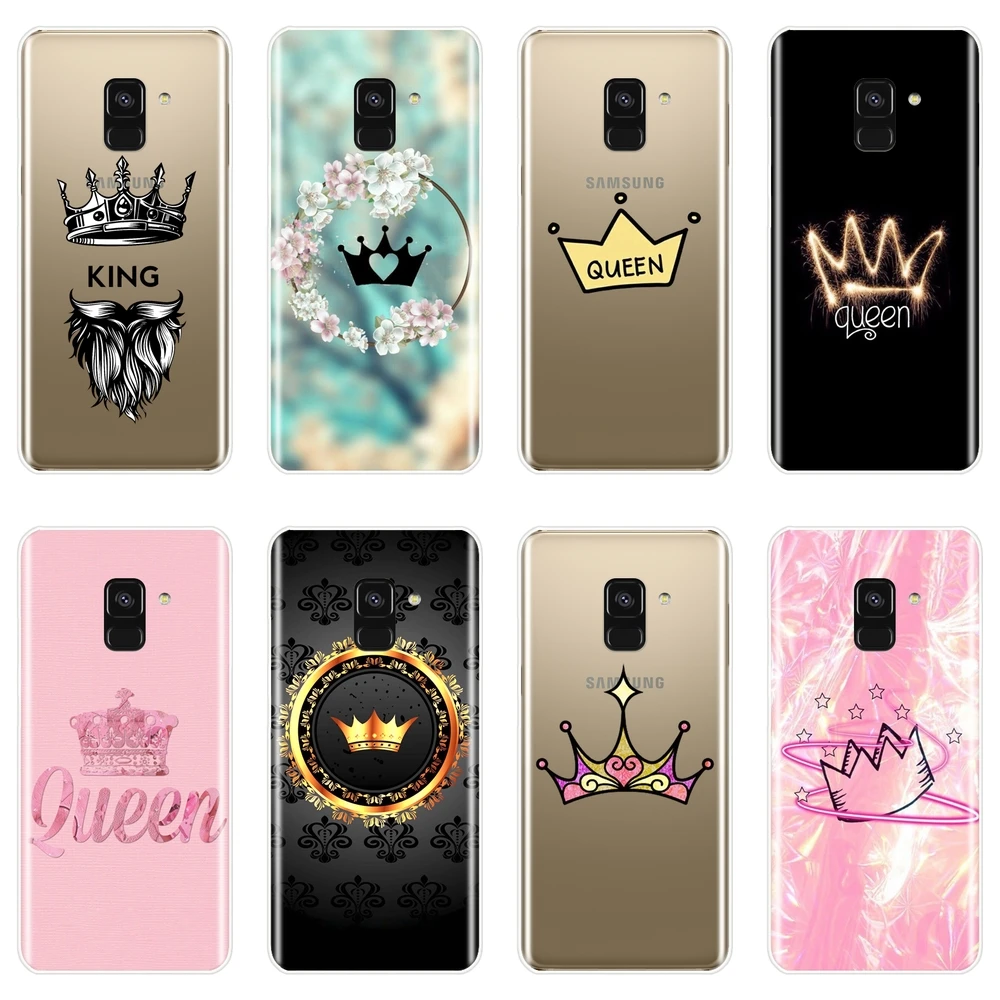 Чехол для телефона Samsung Galaxy A6 A8 Plus 2018 силиконовая Мягкая задняя крышка King и Queen A3 A5