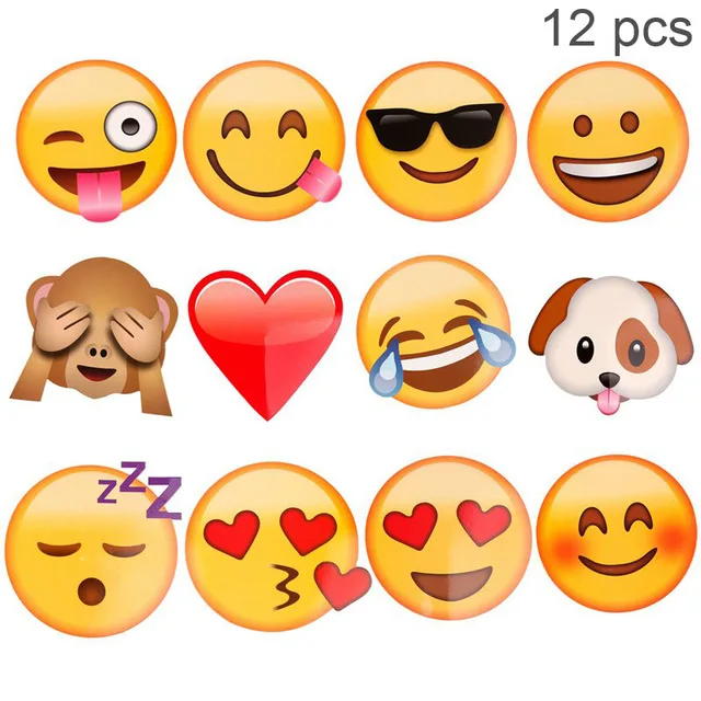 12pcs emoji FENGRISE, веселое свадебное украшение, реквизит для фотосъемки, сделай сам, Mr Mrs, реквизит для фотосъемки, аксессуары для фотосъемки, Свадебные вечерние принадлежности - Цвет: 12pcs emoji