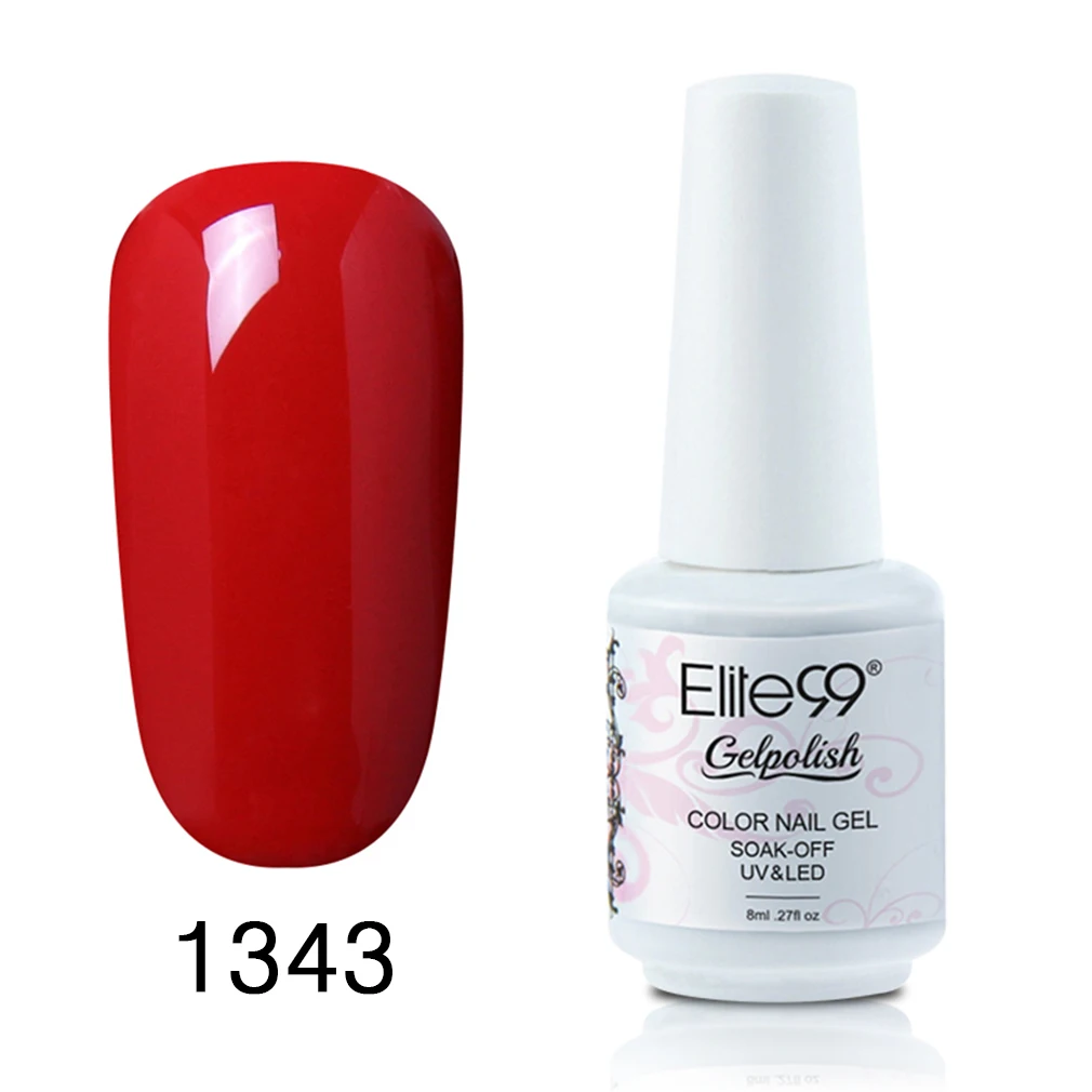 1343 Elite99 Гель-лак UV Vernis полуперманентный праймер верхнее покрытие 8 мл полигель лак для ногтей маникюрный гель лак для ногтей - Цвет: 1343