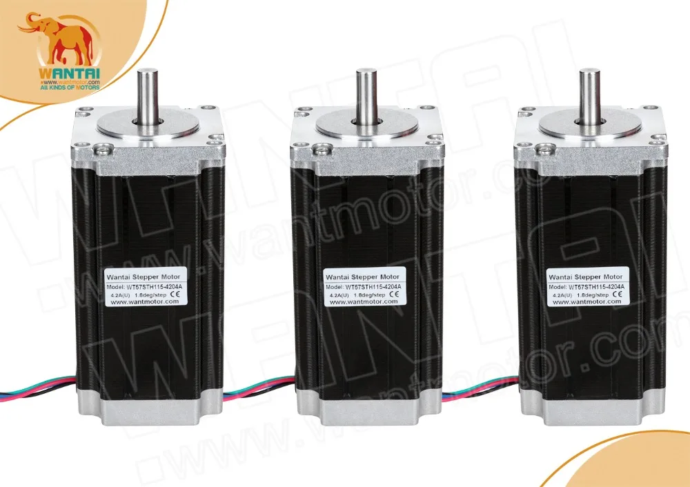 И в ЕС бесплатно! Wantai Nema 5 шт. 23 шаговый двигатель WT57STH115-4204A 428oz-in 4.2A медицинская Автоматизация печать изображений