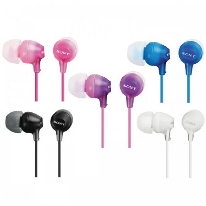 Оригинальные sony MDR-EX15AP 3,5 мм проводные наушники-вкладыши сабвуфер стерео наушники Hands-free с микрофоном для телефона xiaomi huawei sony