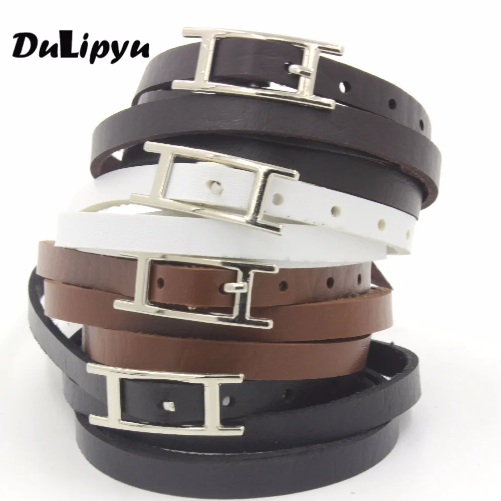 12pc/lot Cool Multi-layer PU Leather Belt H buckled Black White Coffee Bracelet JW008 | Украшения и аксессуары