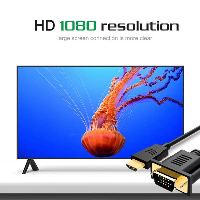 HDMI к VGA Кабель адаптер видео vga разъем кабели между мужчинами для HD плеер ТВ