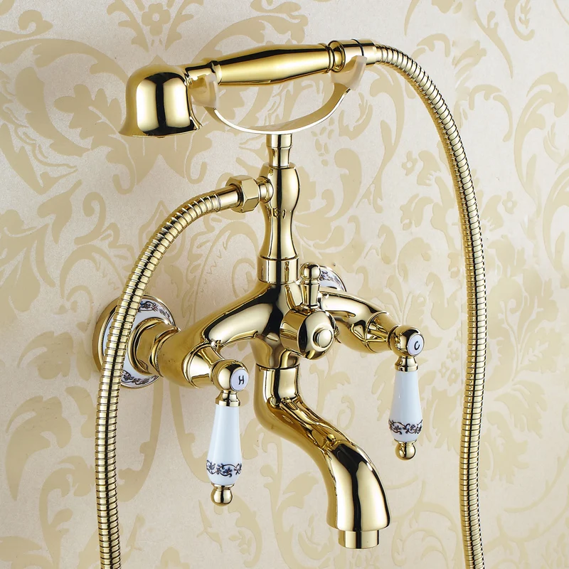 Роскошный хрустальный ручной кран золотистого цвета для ванной комнаты душевой