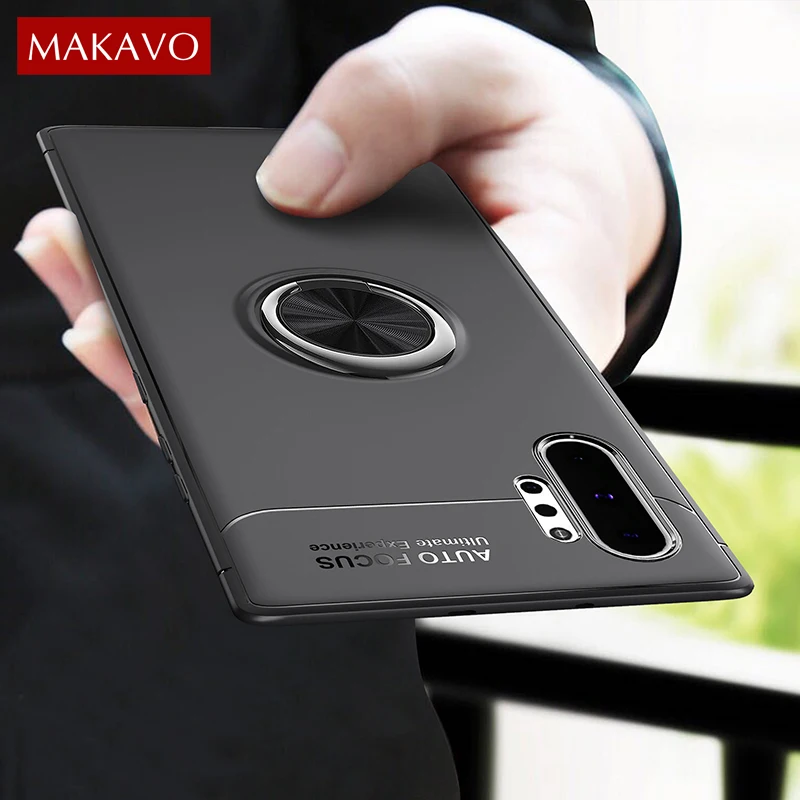 MAKAVO для Samsung Galaxy Note 10 Lite чехол с кольцом держателем на палец Матовый Мягкий