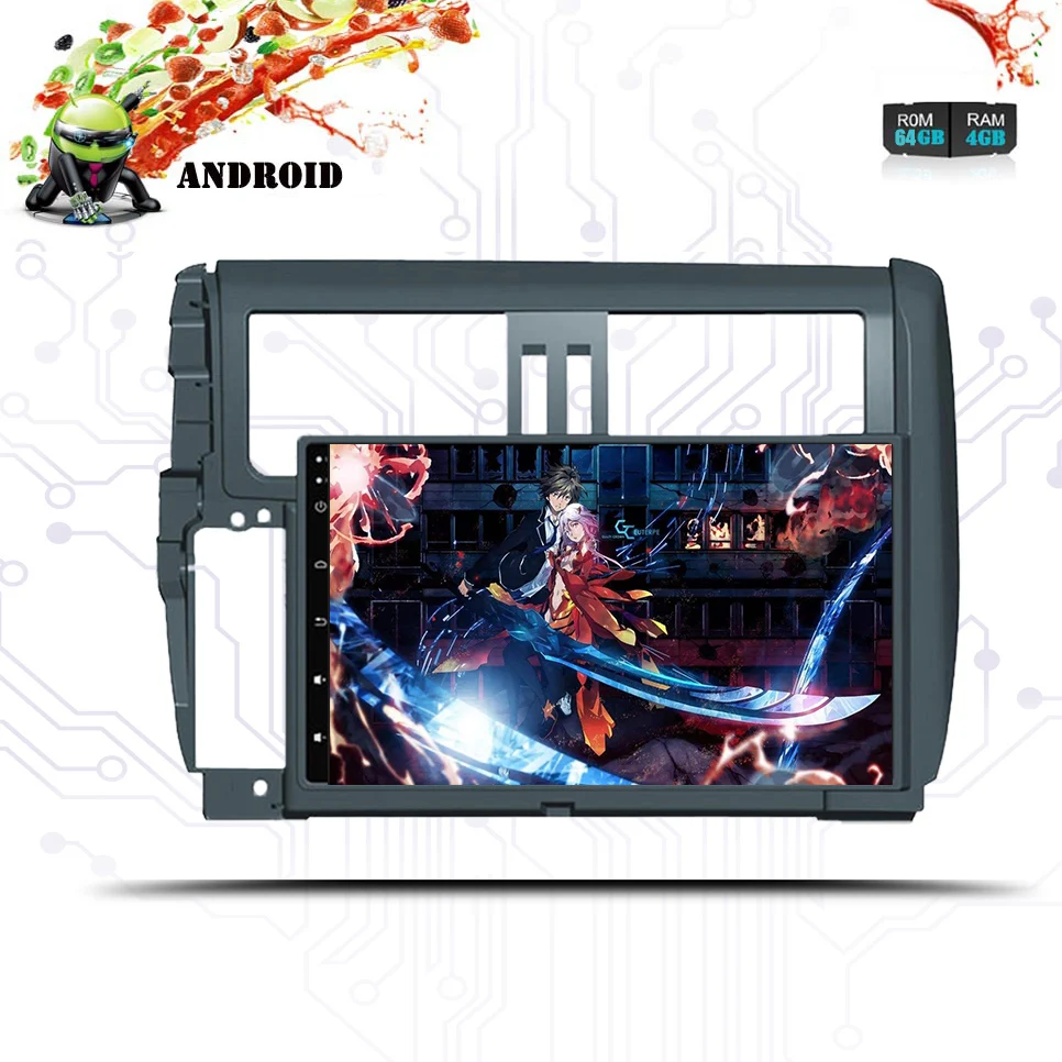 2 DIN 1024*600 Android 9 0 для Toyota PRADO 150 2010 2011 2012 2013 Восьмиядерный 4G RAM 64G Bluetooth Автомобильный DVD