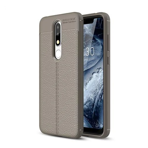 Gray Чехлы для Nokia 5,1 Plus/X5, роскошная кожа, силикон, мягкий ТПУ, задняя крышка, аксессуар на Nokia5.1, Coque Fundas для Nokia 5 - Цвет: Gray