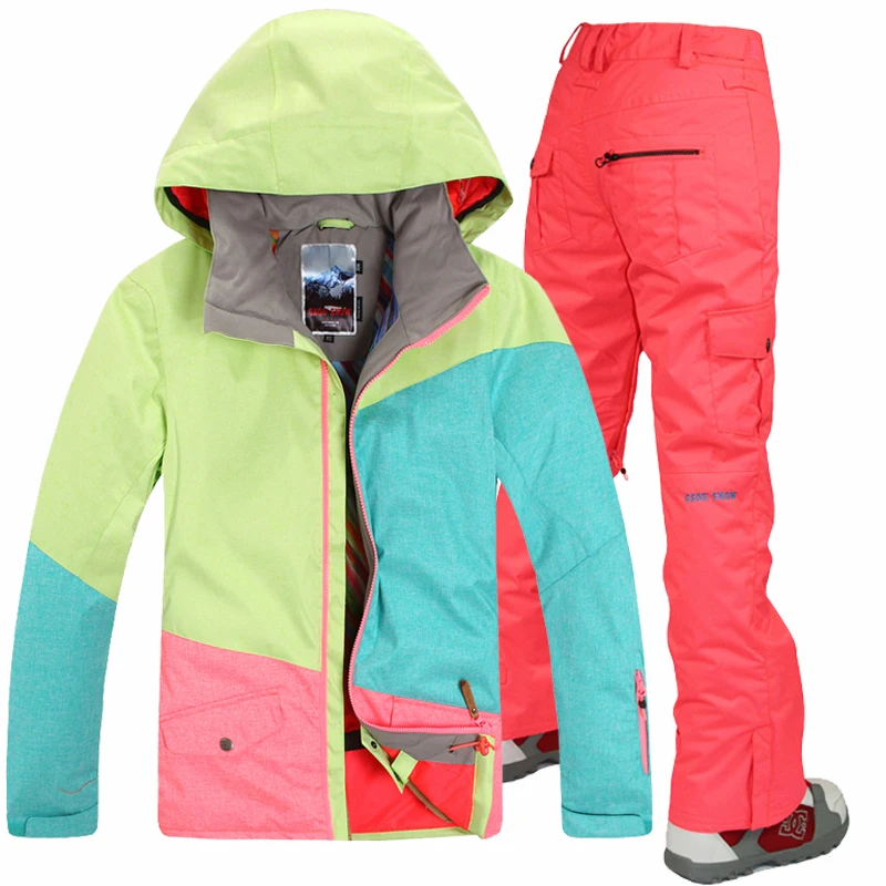 

Gsou Snow Ski Suit Women Waterproof Winter Suits Jacket+Pants Snow Sets Breathable Snowboard Windproof Skiing Women's ski suit