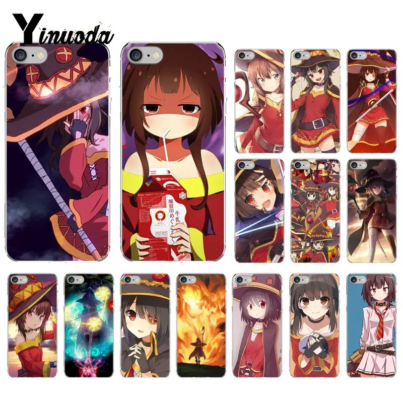 Мягкий силиконовый чехол из ТПУ с японским аниме Konosuba Megumin для iPhone 6S 6plus 7 7plus 8 8Plus X