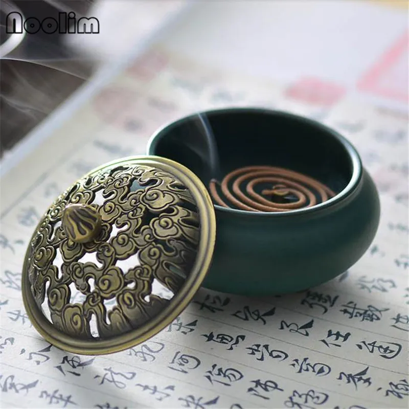 Керамическая Изысканная катушка курильница для благовоний с полым медным