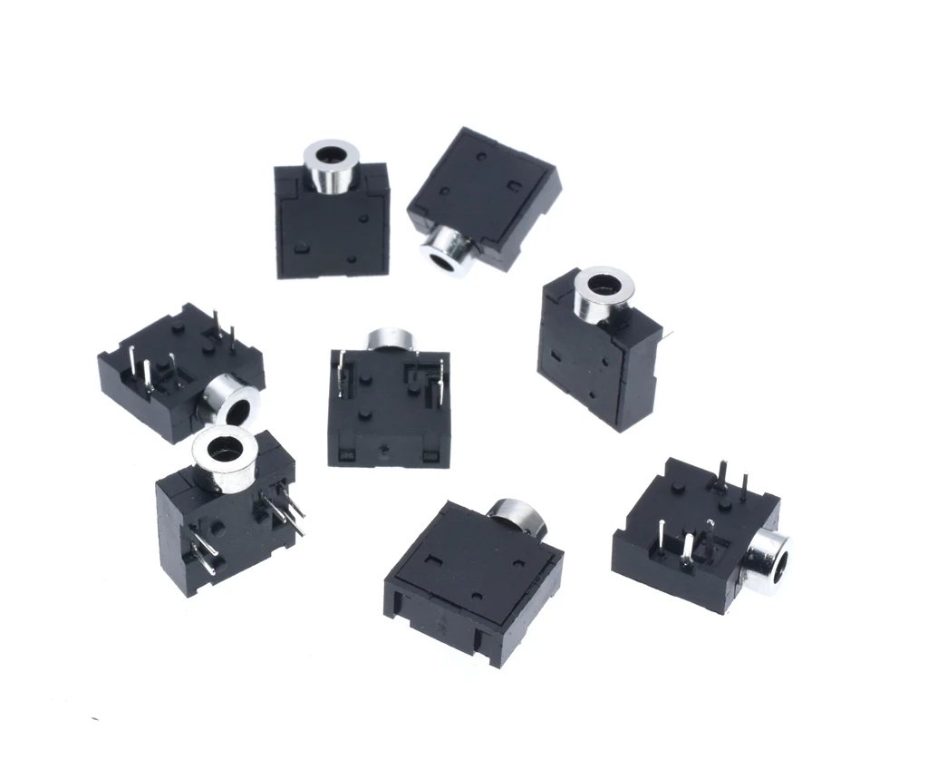 100 шт 5PINBlack 2 5 мм разъем для наушников PJ 204A аудио PJ204 *|socket audio|socket 1/2socket 1/4 |