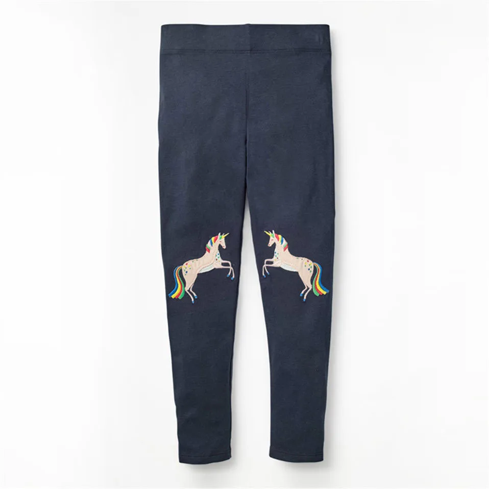 Леггинсы для маленьких девочек Littlemandy Blue Rabbit с аппликацией в виде животных 100%