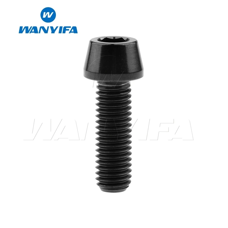 M8x25 Black Wanyifa M8x15 20 25 30 35, 40 45 50 70mm конические головки винт с титановым болтом для велосипедного тормоза велосипедный крепеж - Цвет: M8x25 Black