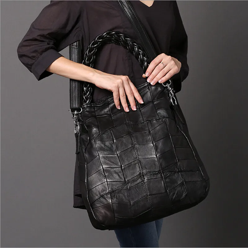 2017 Модная женская сумочка из натуральной кожи сумка на плечо в стиле пэчворк