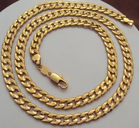 handsome 24k yellow gold gf figaro curb link chain necklace 23 6 inch 7mm unconditional lifetime replacement guarantee