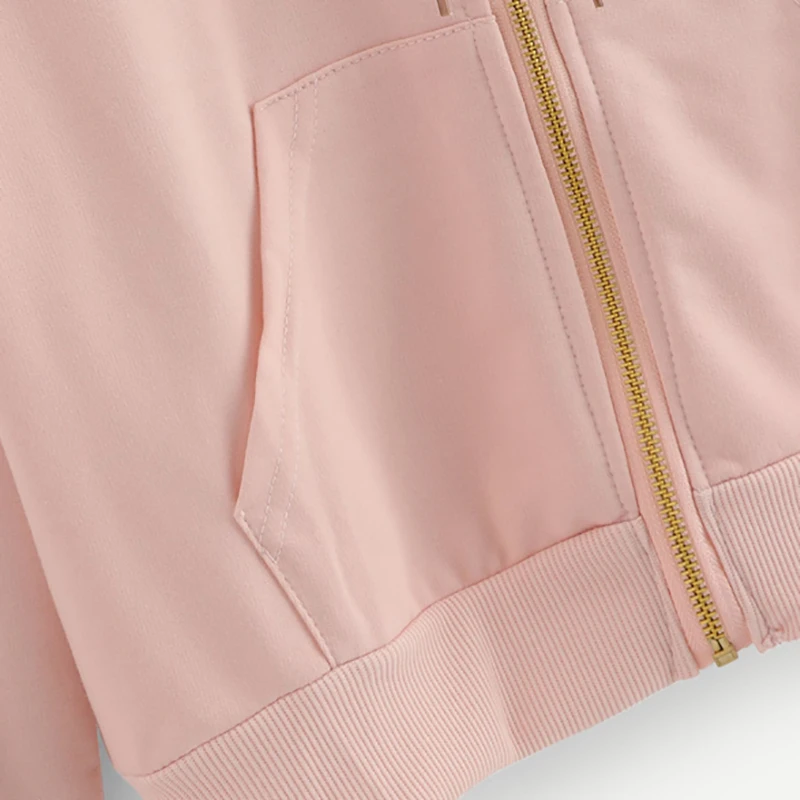 Dotfashion вельвтовые штаны с розовой шнуровкой, однотонная женская куртка, весна, повседневная одежда с капюшоном, пальто, ветровка, на молнии, с капюшоном, верхняя одежда