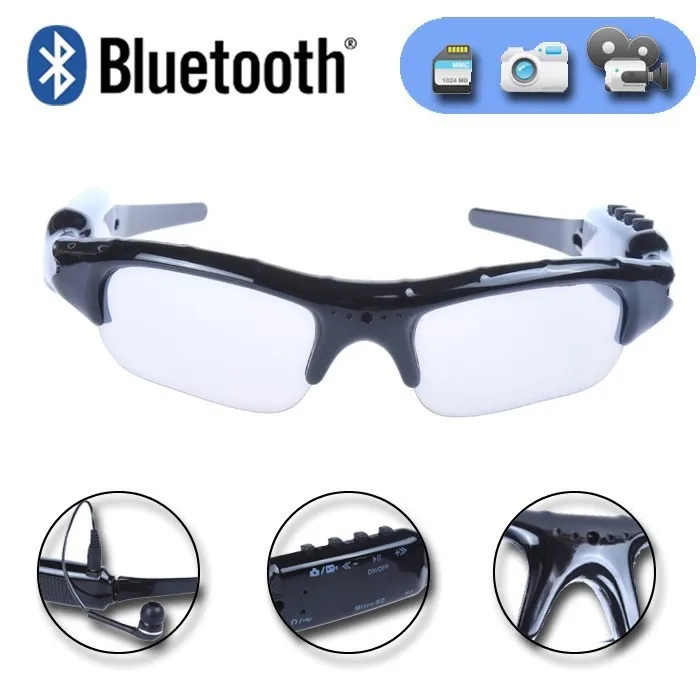 Sport Wireless Sunglasses Bluetooth Camera Eyewear Glasses Support TF Card Video Recorder DVR DV Camcorder mp3 earphone | Электроника