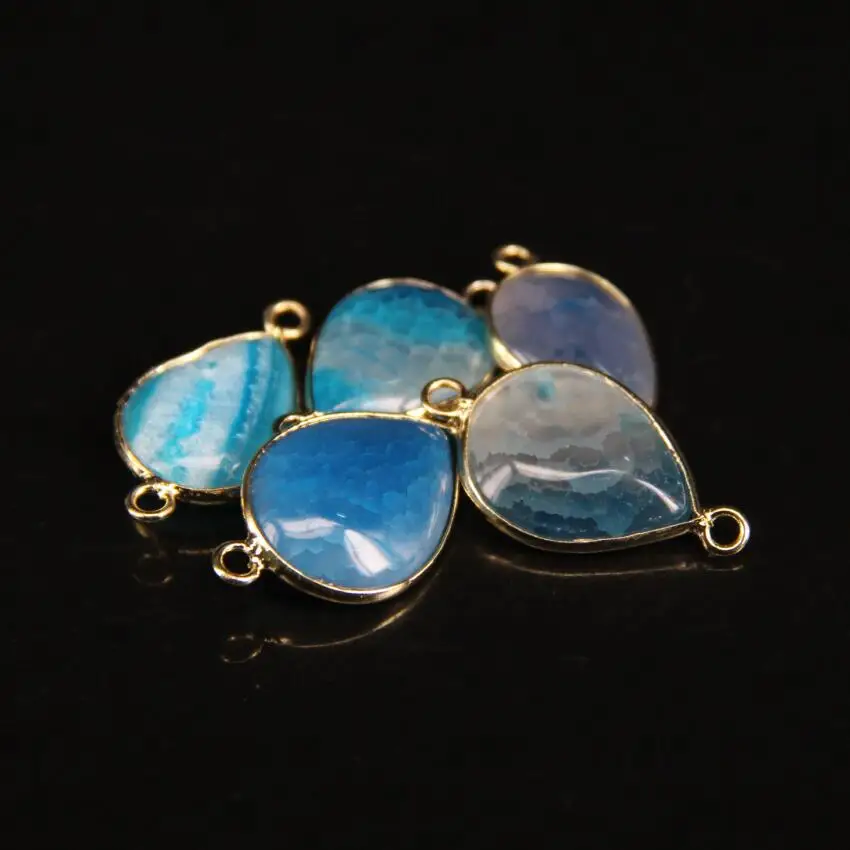 5 шт./лот с золотыми краями голубыми венами разъем для ломтиков капель