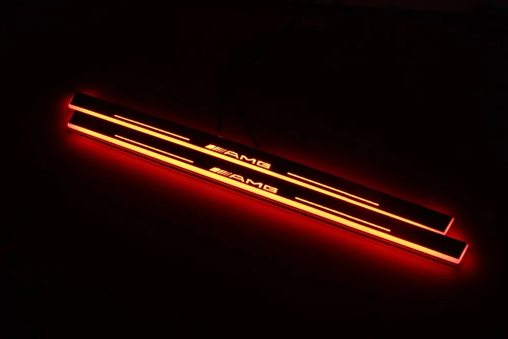 

eOsuns LED moving door scuff Nerf Bars & Running Boards door sill for Mercedes-Benz GLC X205 G500 G55 G65 AMG, moving light