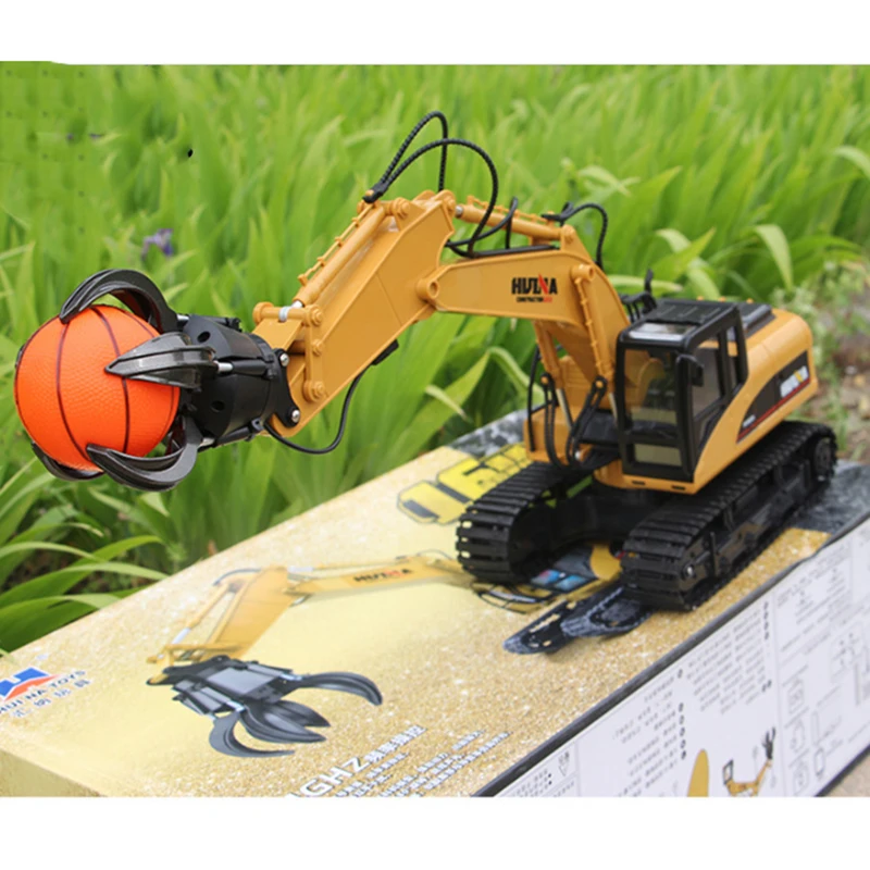 1/18 HuiNa 571 2 4G 16 каналов металлический сплав RC экскаватор зарядка Модель автомобиля
