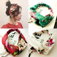 summer bohemian hair bands print headbands retro cross turban bandage bandanas hairbands hair accessory headwrap for women girls
