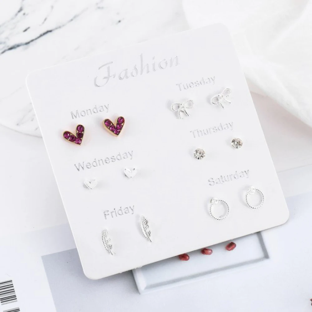 6 парт/компл. новая модель женских ювелирных изделий со звездами круглыми бантами