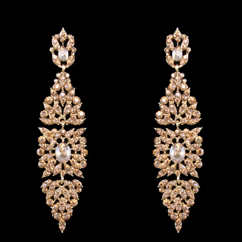 Женские Висячие серьги OCESRIO черные длинные висячие со стразами большие вечерние