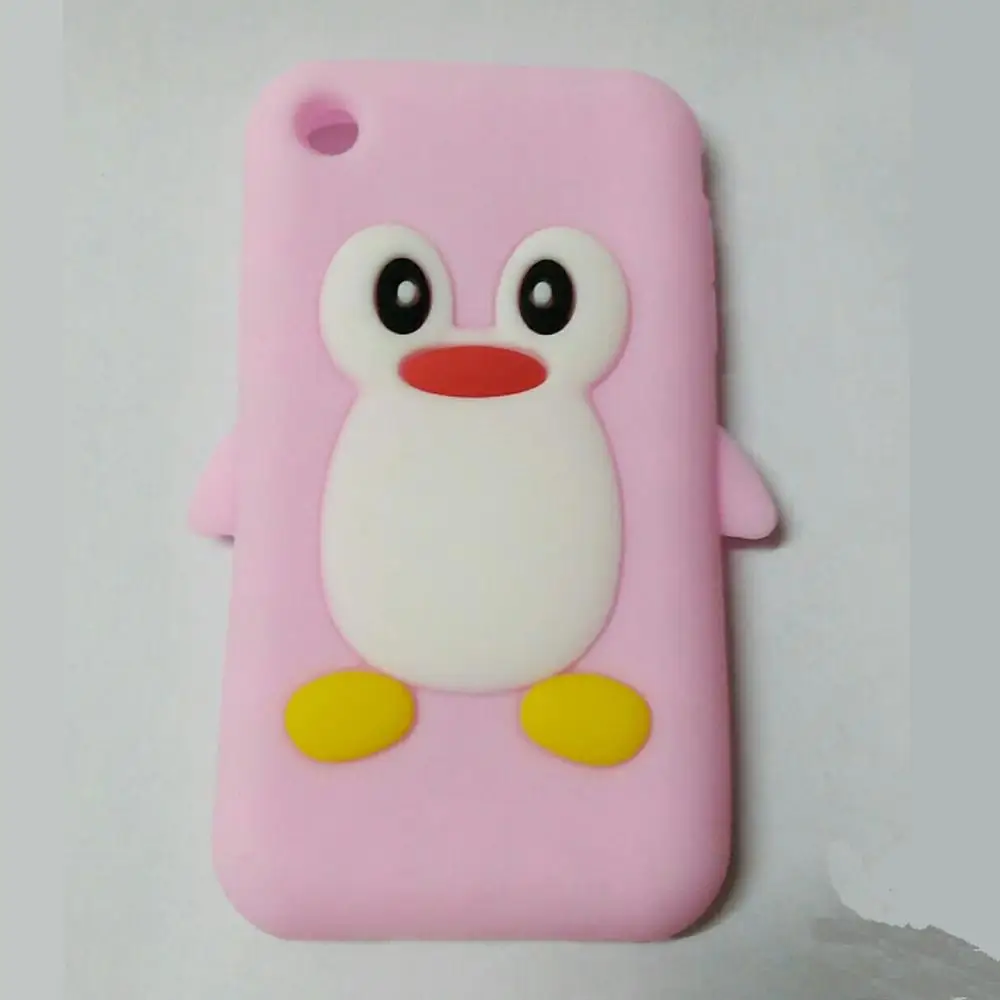 Мягкий силиконовый чехол с милым 3D рисунком пингвина для iPhone 3GS |