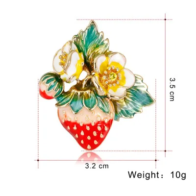 Женская и мужская эмалированная брошка Funmor Классическая с фруктами для свадьбы
