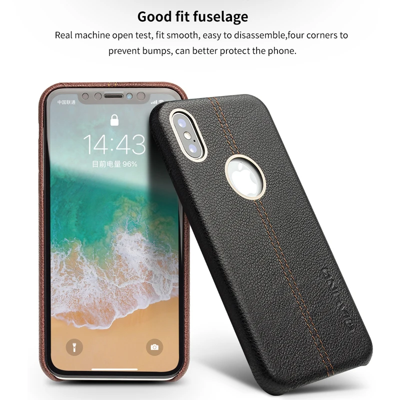 QIALINO из натуральной кожи защитный чехол для iPhone X / 10 роскошный модный