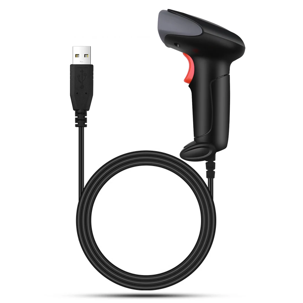 KEBETEME Barcode Scanner Portable Laser High Sensitive Handheld USB Wired Bar Code Scan for POS System | Компьютеры и офис