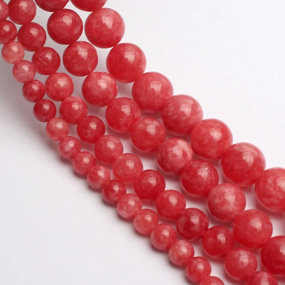 Бусины из натурального камня красный Родохрозит круглые бусины россыпью браслет