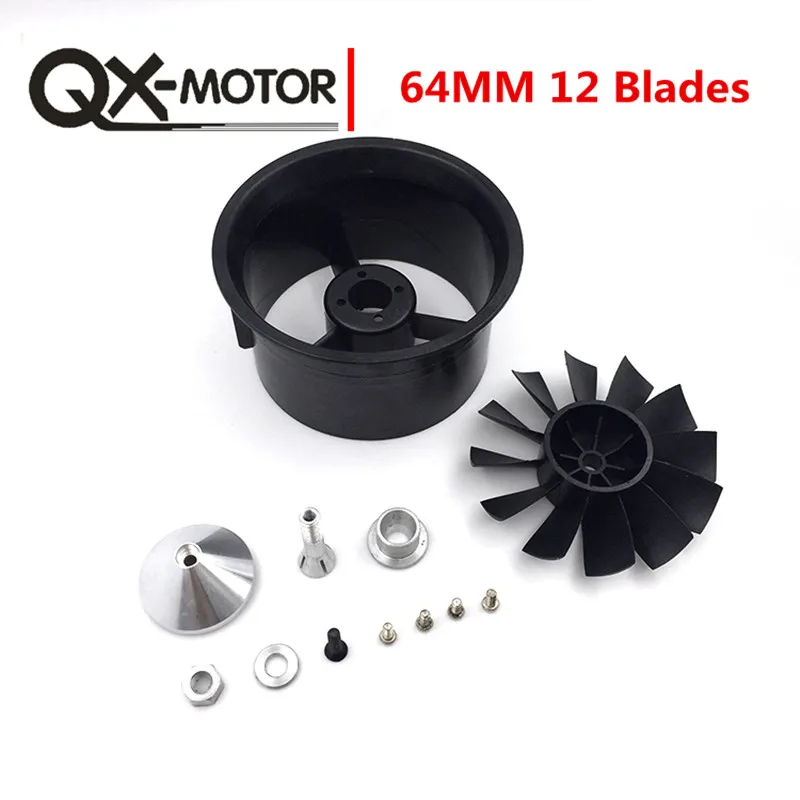 QX-Motor 64mm EDF with 12 Blades Ducted Fan Without Motor Suit for RC Airplanes