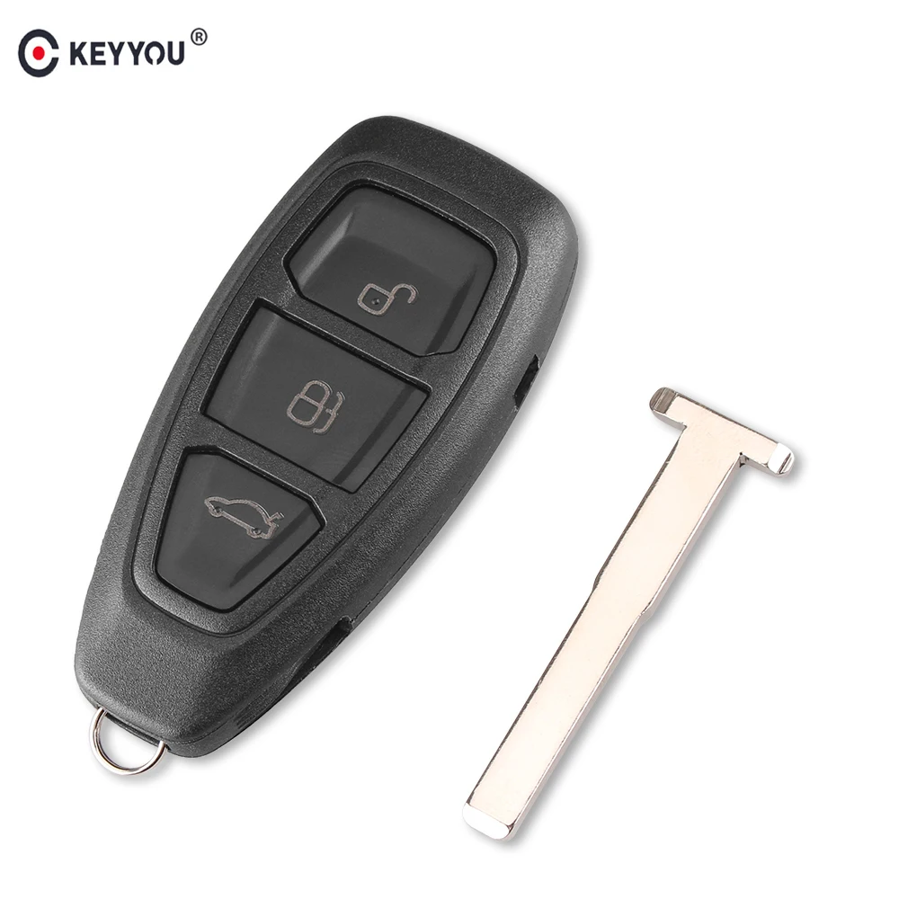 KEYYOU чехол для ключей Fob 3 кнопки Ford Focus C Max Mondeo Kuga Fiesta сменный умный дистанционного