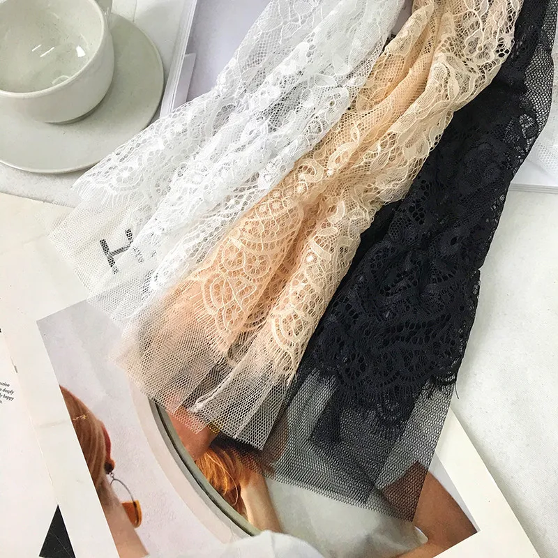 Женская ажурная сетчатая блузка тонкая кружевная рубашка с расклешенным рукавом