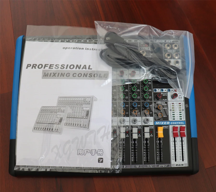 Xgwth Sound Mixing Console with USB Bluetooth Record +48V Phantom Power Monitor Paths Digital Effect 12 Channel Audio Mixer | Электроника