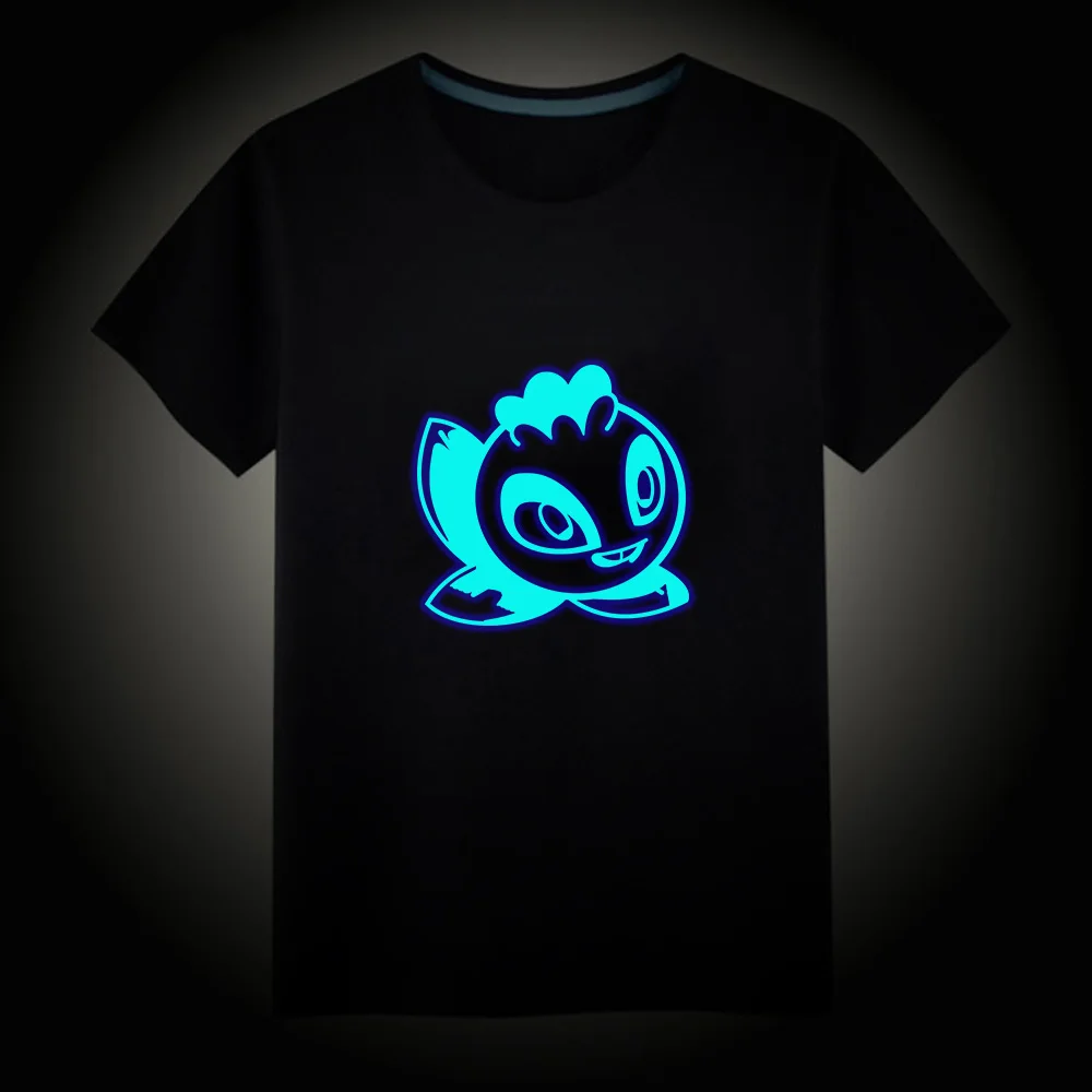02 Детские футболки с рисунками из игры PVZ, подсолнуха, крестьянки, обои, светящиеся футболки для мальчиков и девочек, флуоресцентные футболки с короткими рукавами, Детские хлопковые топы, Ves - Цвет: 02