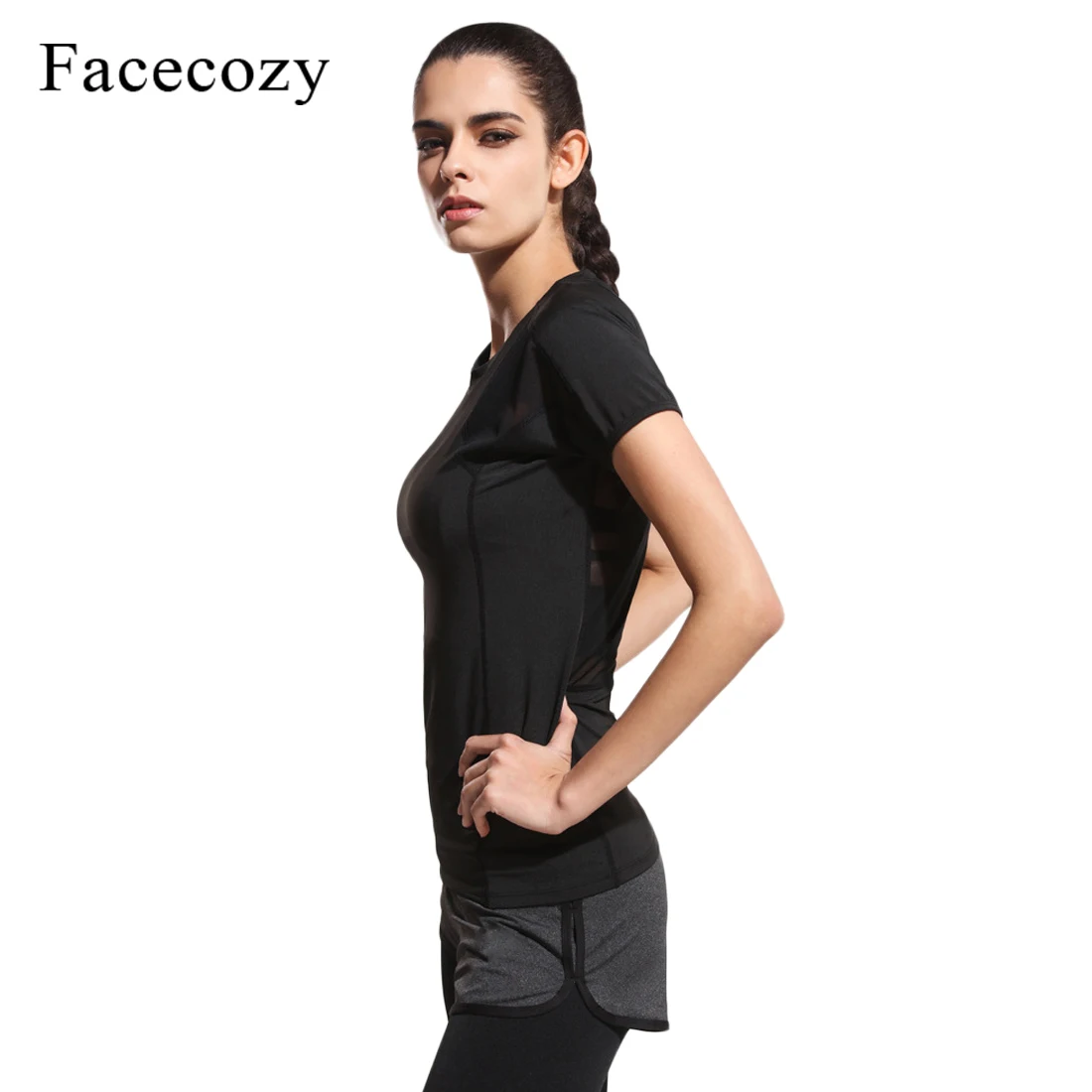 Женская Спортивная футболка с коротким рукавом для занятий йогой Facecozy | Спорт и