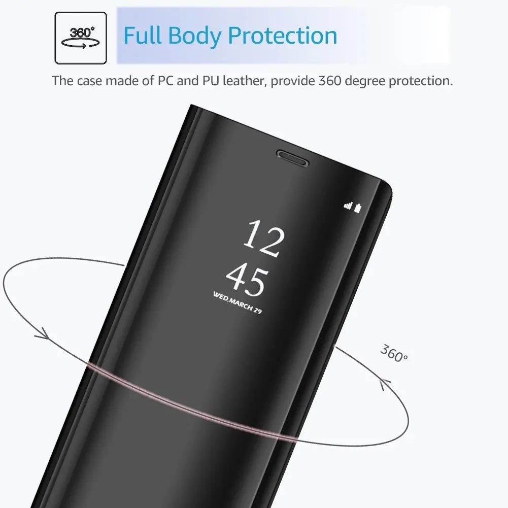 Для samsung Galaxy S8 S9 плюс Примечание 8 A7 A8 Smart Clear View зеркало флип чехол роскошные