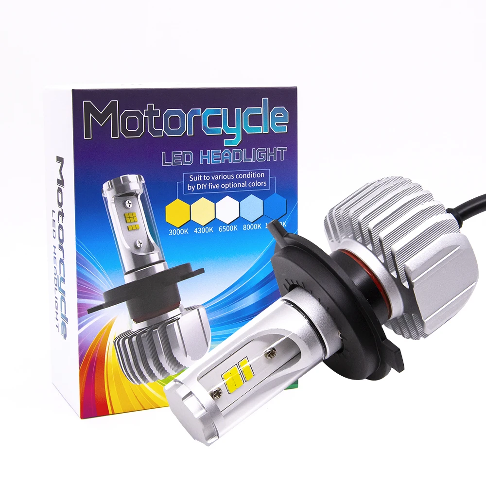 1 шт. мотоциклетная фара H4 HS1 Светодиодная лампа 3600LM Farol Moto DIY Изменение цвета 3000K